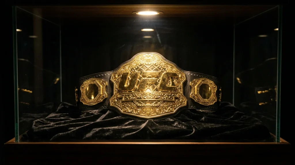 MMA-Titelkampf im Oktagon mit Championship-Gürtel
