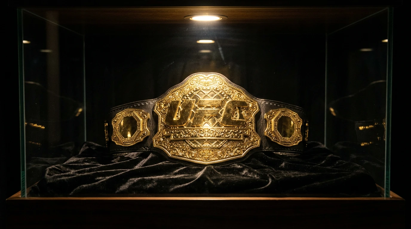 MMA-Titelkampf im Oktagon mit Championship-Gürtel